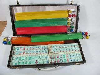 Vintage Mahjong Mah Jong Set 160 Tiles 5 Racks Age Unknown
