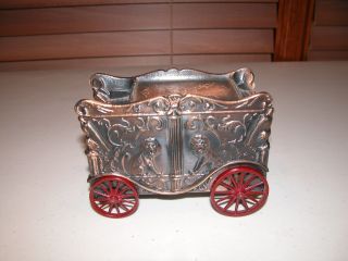Vintage Banthrico Inc Bank - Circus Lion Wagon Wheel Carriage Metal Cart - Usa