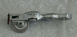 Vintage Chrome Dymo Mite M - 2 Tapewriter Label Maker Hand Embossing Tool