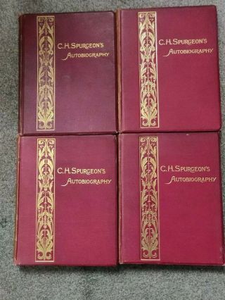 C.  H.  Spurgeon.  Autobligraphy.  1800s.  Illustrations.  Set 4 Volumes