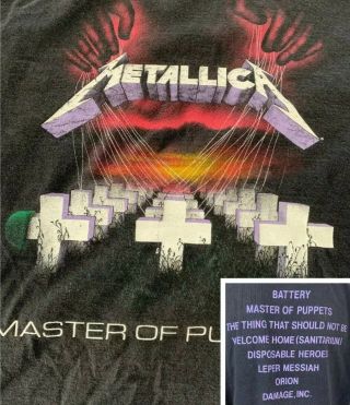 Vintage Metallica Concert T - Shirt 90 