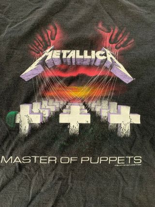Vintage Metallica Concert T - Shirt 90 ' s Master Of Puppets Graveyard GIANT Men L 5