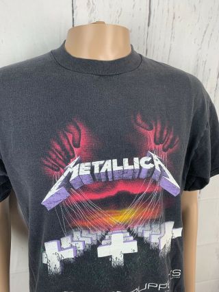 Vintage Metallica Concert T - Shirt 90 ' s Master Of Puppets Graveyard GIANT Men L 7
