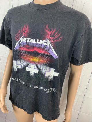 Vintage Metallica Concert T - Shirt 90 ' s Master Of Puppets Graveyard GIANT Men L 8