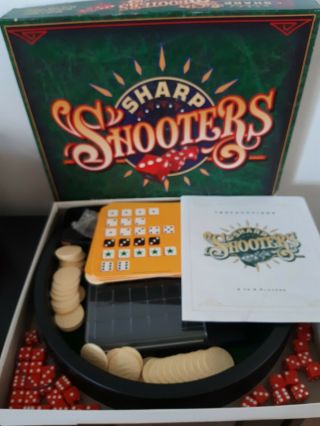 Vintage Sharp Shooters Board Game 1994 Milton Bradley 100 Complete Dice