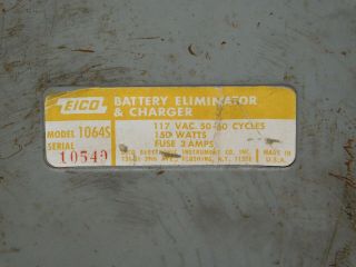 Vintage EICO 1064S Battery Eliminator Charger Variable Bench DC Power Supply 5
