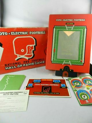 Vintage Cadaco Ellis Foto Electric Football Nfl Hall Of Fame Game Complete 1964