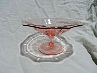 Vintage Pink Glass Tidbit/ Candy Footed Compote - Unknown