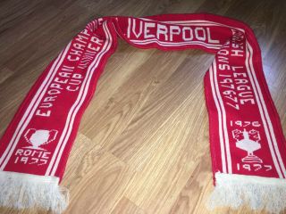 Liverpool Fc Vintage/retro Late 1970s Red/white Football Scarf (ex Cond)