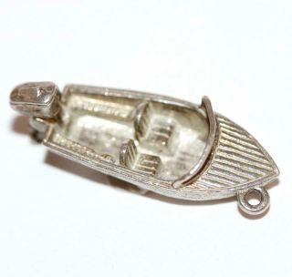 Chim Moving Motorboat Boat Sterling Silver Vintage Bracelet Charm 3.  4g