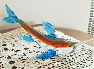 Stunning Vintage Murano Glass Animal Fish Swordfish/shark