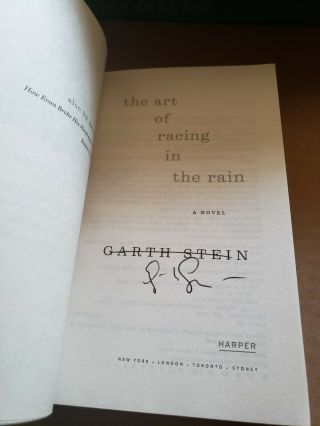 The Art Of Racing In The Rain Garth Stein SIGNED paperback book 2019 w/ flyer 2