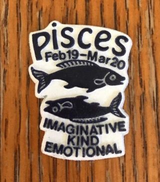 Pisces Zodiac Sign Vintage Rubber Refrigerator Magnet Astrology