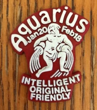 Aquarius Zodiac Sign Vintage Rubber Refrigerator Magnet Astrology