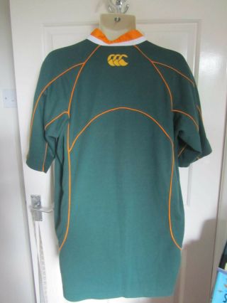 VINTAGE SOUTH AFRICA RUGBY UNION COTTON SHIRT JERSEY CANTERBURY SASOL L VGC 5