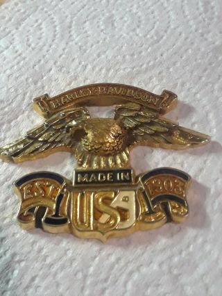 Harley Oem Vintage Backrest Sissy Bar Emblem Medallion Badge Eagle Est,  1903