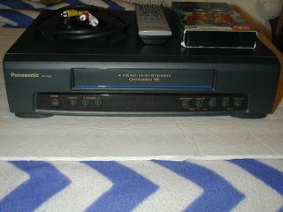 Panasonic Pv - 7450 Vcr Player/ Recorder Vhs,  Cables,  Remote,  Movie