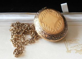 Vintage Huge Decorative Gold Locket/pendant Long Chain Necklace