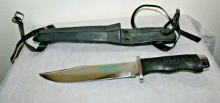 Vintage Sea Quest Diving Scuba Knife With Rubber Sheath Made In Japan