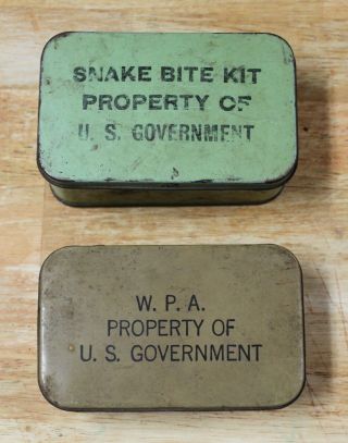 Vintage Snake Bite Kit Us Government & First Aid Kit