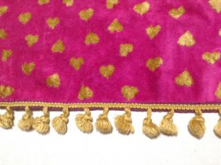VTG Besana Hand Towels Pink Gold Heart Tassels Italy Bathroom Decor EUC 3