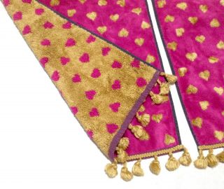 VTG Besana Hand Towels Pink Gold Heart Tassels Italy Bathroom Decor EUC 4