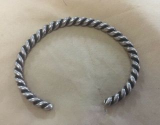 Vintage Navajo Twisted Rope Sterling Silver Native American Bracelet Old