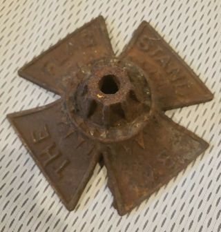 Vintage Stand By The Flag Pole Stand Cast Iron Us
