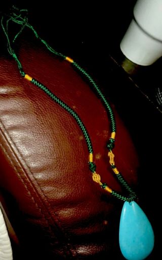 Vintage Native American Turquoise Pendant Necklace Cherokee