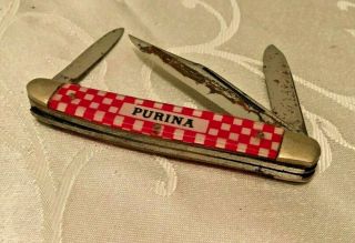 VINTAGE PURINA ADVERTISING KUTMASTER 3 - BLADE POCKET KNIFE 3