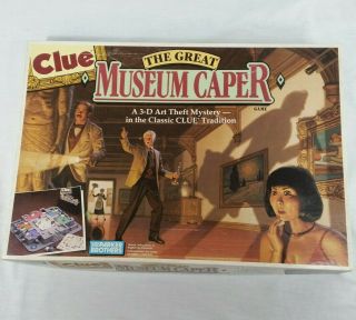 Clue The Great Museum Caper Board Game 3d Art Theft Mystery Complete Vintage 90s