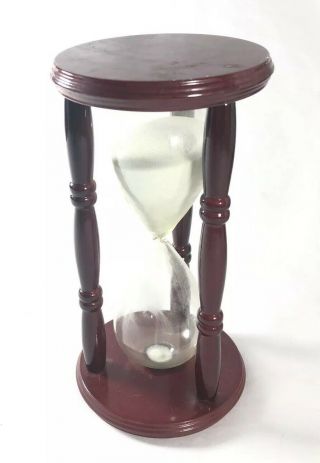 Large Vintage Wooden Sand Hour Glass 30 Minute Timer Swirl Columns Nautical