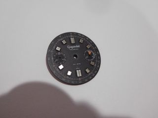 Nos Vintage Wakmann Gigandet Chronograph Black Dial Fits R7733 Valjoux
