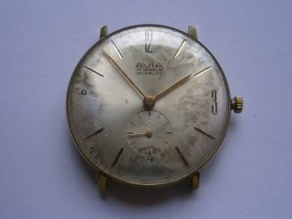 Vintage Gents Wristwatch Avia Mechanical Watch Spares Swiss Made