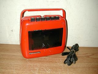 Vintage Panasonic Portable Red Cassette Tape Recorder Model Rq - 711s,