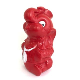 Vintage Irwin Red Elephant Blow Mold Coin Bank Plastic 1950 