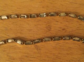 Vintage Miriam Haskell Clear Baguette Rhinestone Strand Necklace Dainty 30 