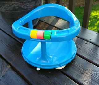 Vintage Safety 1st Baby Bath Swivel Seat Locking Tub Chair Suction Toy Bar