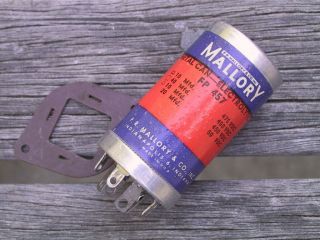 One NOS MALLORY FP 457 10/40/10/20UF 475/450/450//50VDC Audio Can Capacitor 4