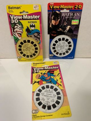 Batman & Superman Vintage View Master 3 - D Reel Set 1980s - 1990s