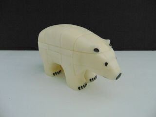 Vintage 1986 Anipuzzle White Polar Bear Nanook 3d Puzzle Pkr Corp Usa -