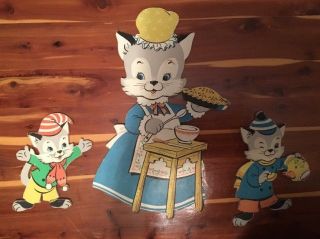 Vintage Nursery Decor Dolly Toy Co Three Little Kittens