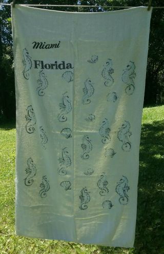 (4) Vintage Florida Souvenir Beach Towels State Map,  (2) Miami,  St.  Petesburg 3