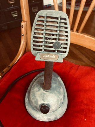 Vintage Shure Cr84 Microphone Cb Ham Radio Motorola On Shure Stand
