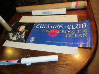 Culture Club,  Poster,  12 " X 34 ",  A Kiss Across The Ocean,  1984,  Vintage
