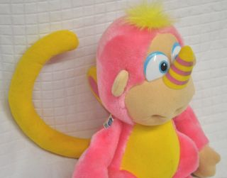 Vtg RHINOKEY Wuzzle SOFTIES Hasbro PINK Monkey PLUSH Stuffed Animal KOREA Disney 3