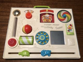 Vintage Fisher Price Activity Center Busy Box 134 Baby Crib Toy Infant 1973
