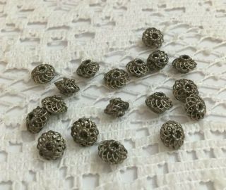 18 Old Vintage 925 Sterling Silver Ornate Bench Loose 5mm Beads Spacers