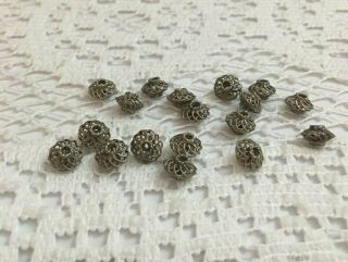 18 OLD Vintage 925 Sterling Silver Ornate Bench Loose 5mm Beads Spacers 2