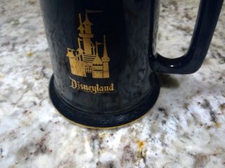 Vintage Disneyland Mug Ceramic Black Walt Disneyland gold trim cup 2